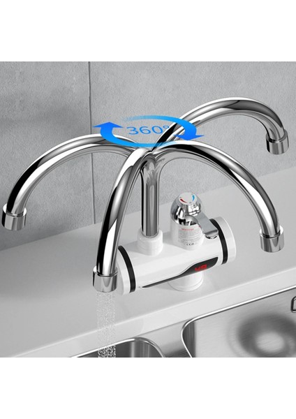 Elektrikli Ani Su Isıtıcı Musluk Sıcak Su Termal Şofben Banyo Mutfak Musluk Bataryası Sıcaklık Göstergeli (Alttan Girişli) indirimleri