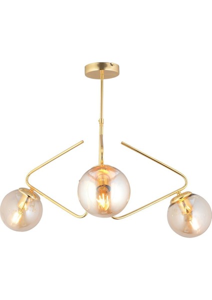 Mildred 3'lü gold bal camlı modern sarkıt genç odası mutfak yatak odası salon sarkıt avize