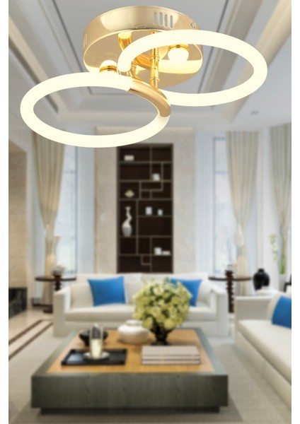 Honos 2'li gold 32 watt ledli modern koridor, yatak odası salon plafonyer led avize
