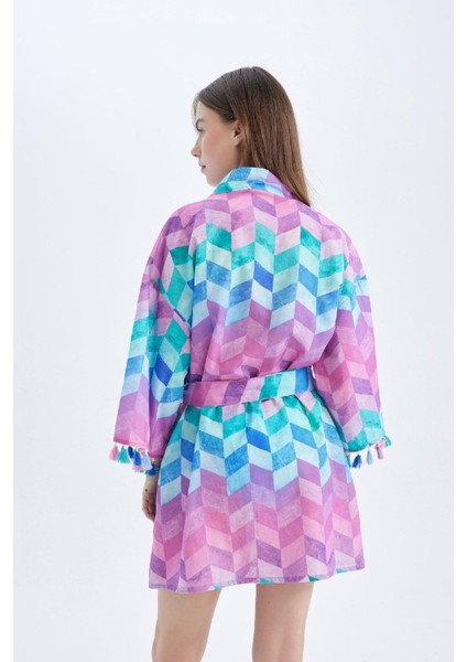 Regular Fit Desenli Pamuklu Kimono-Fall in Love Z9813AZ24SM