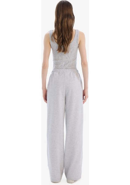 Straight Fit Beli Lastikli Eşofman Altı Uzun Boy Cepli Basic Düz D6667AX25SP