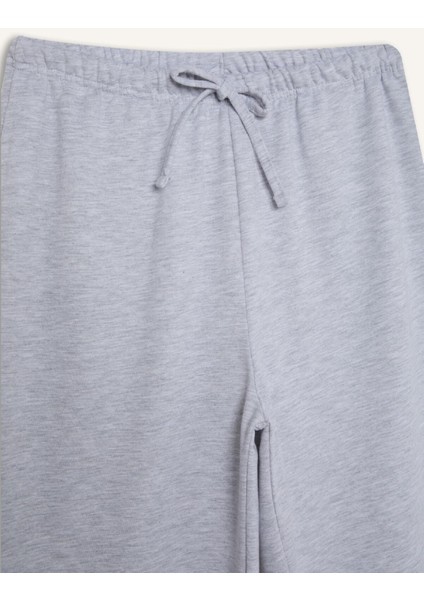 Straight Fit Beli Lastikli Eşofman Altı Uzun Boy Cepli Basic Düz D6667AX25SP