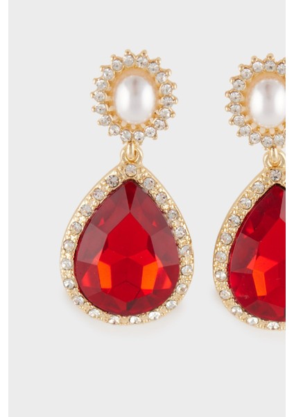 Kadın Kırmızı Taşlı Küpe E4060AXNS fiyatları