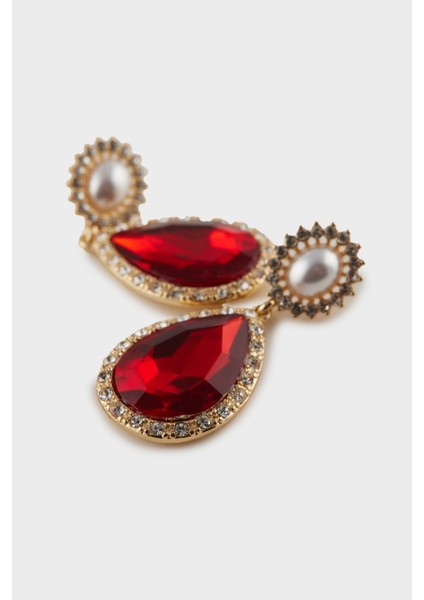 Kadın Kırmızı Taşlı Küpe E4060AXNS modelleri