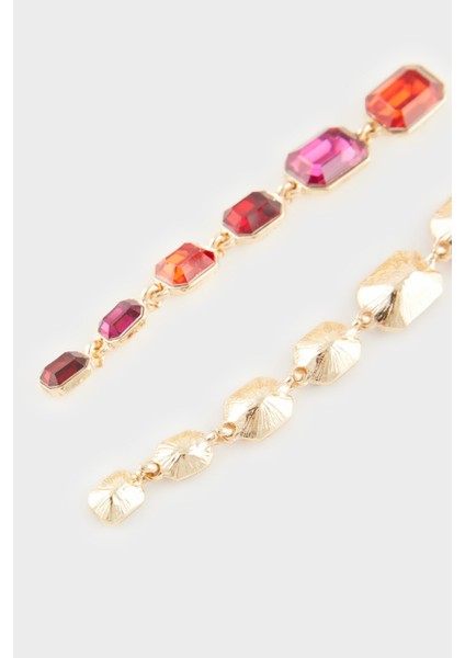 Kadın Kırmızı Taşlı Uzun Küpe E4034AXNS fiyatları