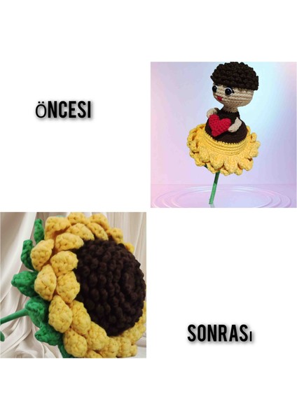 Ayçiçeği örgü Yapay Çiçek Sürpriz Tek Dal