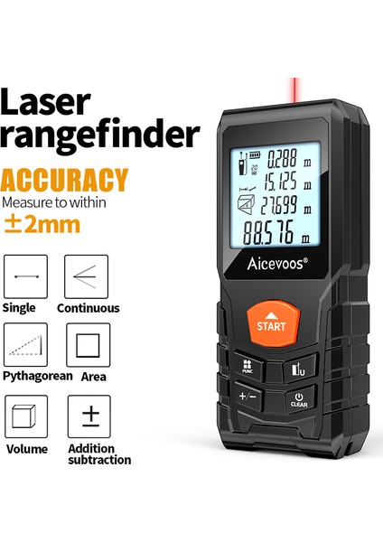 Aicevoos Dijital Lazer Mesafe Ölçer 50M 70M 100M 120M Lazer Mesafe Ölçer Trena Lazer Ölçüm Bandı Rulet Mesafe Ölçer (Yurt Dışından) fiyatları