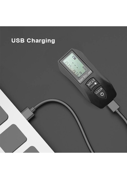 Pracmanu 30M Mini Lazer Mesafe Ölçer Yüksek Hassasiyetli Dijital Lazer Mesafe Ölçer USB Şarjlı Inşaat Aracı (Yurt Dışından)