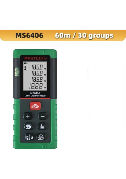 Mastech Lazer Mesafe Ölçer Kızılötesi Lazer Mesafe Ölçer El Tipi Mesafe Ölçer Ölçüm Cihazı Ölçüm Araçları (Yurt Dışından)