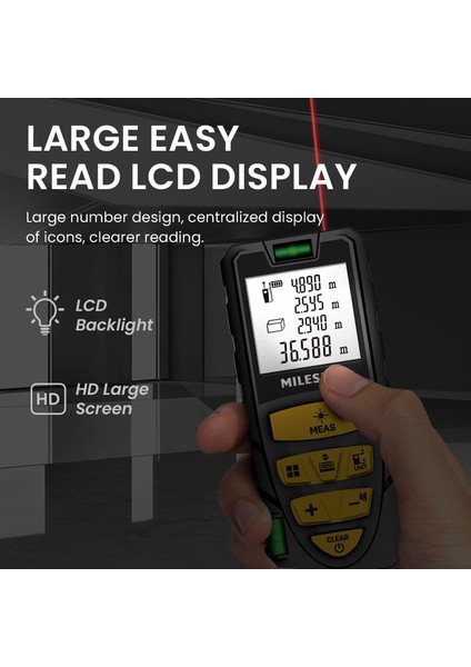 Mıleseey Lazer Mesafe Ölçer S2 40M 60M 80M 100M 120M Lazer Mesafe Ölçer Trenas Çoklu Ölçüm Fonksiyonlu Lazer (Yurt Dışından) modelleri