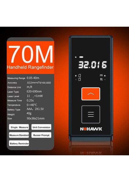 Xmsj Mini Lazer Mesafe Ölçer Kızılötesi Mesafe Ölçer Taşınabilir Elde Taşınabilir 40M 50M 70M 100M Lazer Dijital Ölçüm Aracı (Yurt Dışından)