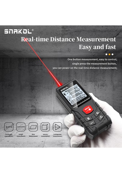 Snakol Lazer Mesafe Ölçer 50M 70M 100M 120M Mesafe Ölçer Dijital Mesafe Ölçer Trena Rulet Cetvel Mesafe Ölçme Bant Aracı (Yurt Dışından) modelleri