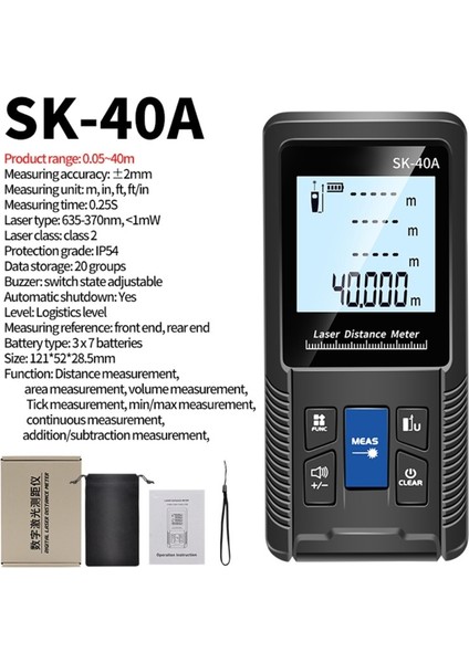 Akıllı Lazer Mesafe Ölçer Taşınabilir El Tipi 40M 50M 70M 100M 120M Dijital Mesafe Ölçer Cetvel Test Ölçüm Aracı Dropship (Yurt Dışından)