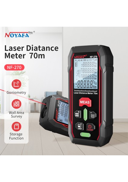 Noyafa Lazer Mesafe Ölçer NF-270 Mesafe Ölçer 70M Yatay Kabarcıklar Bant Mesafe Dijital Cetvel Aracı ile Dijital Mesafe Ölçer (Yurt Dışından) fiyatları