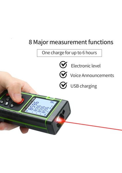 Lazer Mesafe Ölçer 40M 60M 80M 100M Mesafe Ölçer Bant Mesafe Ölçer Yapı Ölçüm Cihazı Cetvel Test Aracı (Yurt Dışından)