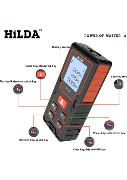 Hılda Lazer Telemetre Mesafe Ölçer 40M 60M 80M 100M Telemetre Lazer Bant Mesafe Bulucu Binası Лазерный Дальномер (Yurt Dışından) fiyatları