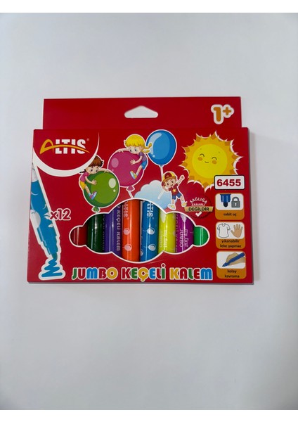 Altıs Keçeli Kalem Seti Jumbo 12 Li 6455 / Altıs