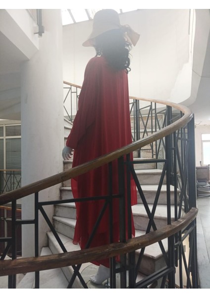Italyan Ipek Detaylı Oversize Sonsuzluk Kaftan Bluz- Asimetrik Pantolon Takım