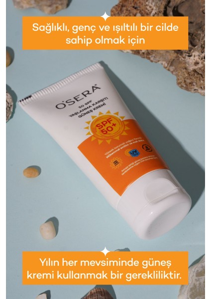 Spf 50 Yüksek Koruyucu Yüz Güneş Kremi 50 ml Anti-Aging