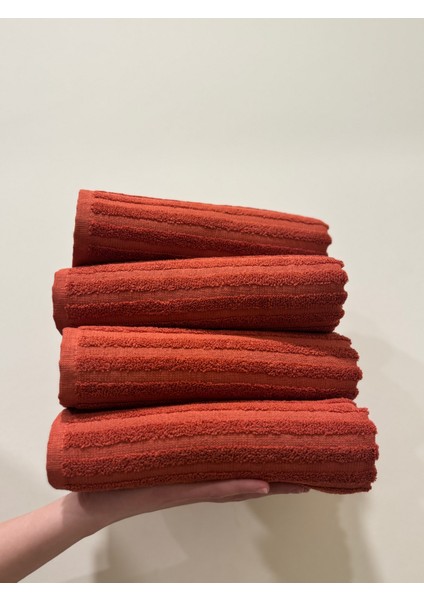 pamuk 50x90 cm 4'lü el&yüz havlu seti-brick fırsatları