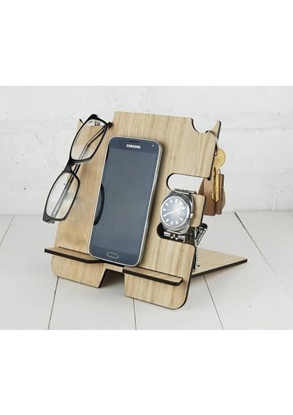 Masaüstü Telefon Standı Organizer Ahşap
