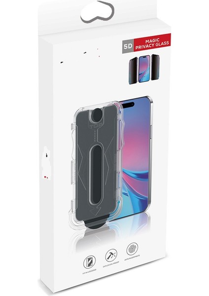 Apple iPhone 15 Pro Max Kolay Uygulama Aparatlı 5d Magic Privacy Glass Hayalet Cam Ekran fiyatları