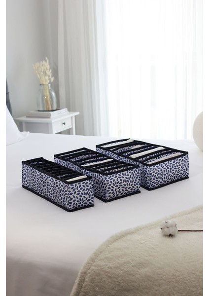 3'lü set dolap çekmece ıçi akordiyon tipi katlanır çamaşır düzenleyici organizer