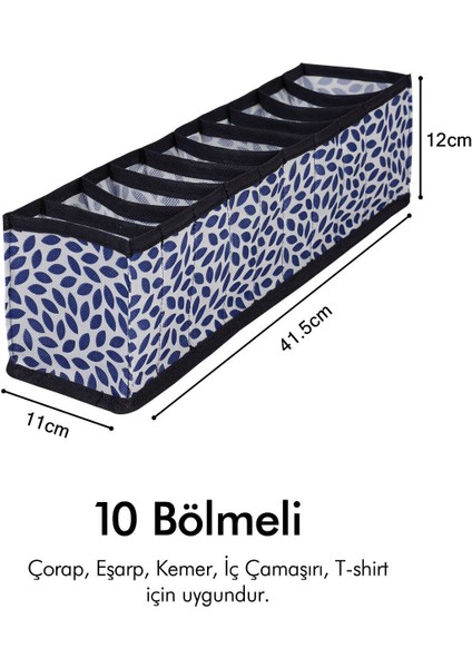 3'lü set dolap çekmece ıçi akordiyon tipi katlanır çamaşır düzenleyici organizer