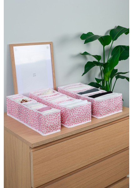 3'lü set dolap çekmece ıçi akordiyon tipi katlanır çamaşır düzenleyici organizer