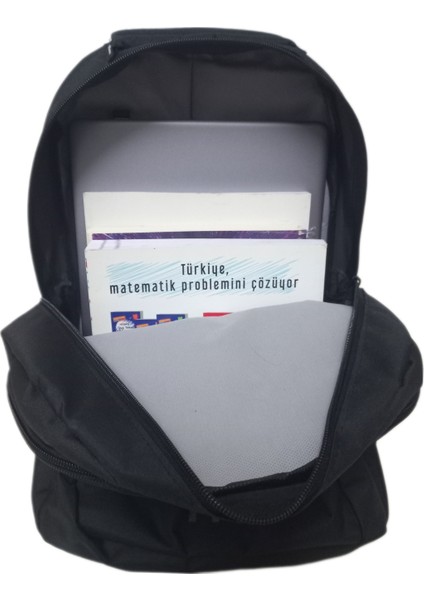 Causal Group Unisex Siyah Sırt Çantası Büyük Boy Seyahat Okul Çantası Su Itici Spor Çantası 45X30X15CM 24LT+Anahtarlık Hediye