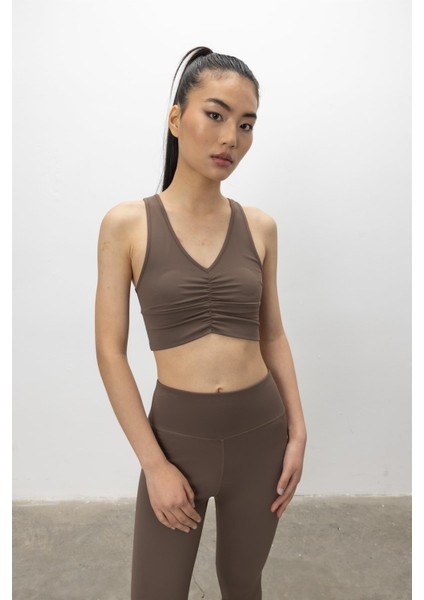 Önü Büzgülü Crop Bluz