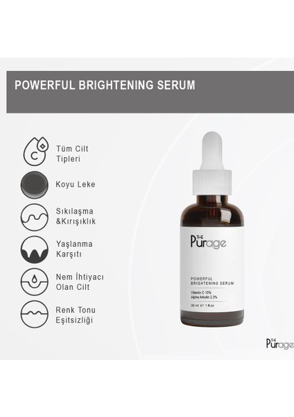 Powerful Brightening Serum (Vitamin C 10% Alpha Arbutin 2.2%) - Güçlü Aydınlatıcı Serum