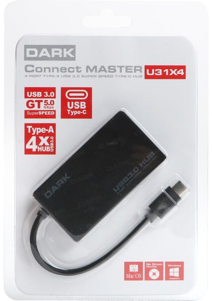 Connect Master U31X4 USB3.1 Type-C to 4 Port Type-A HUB (DK-AC-USB31X4)