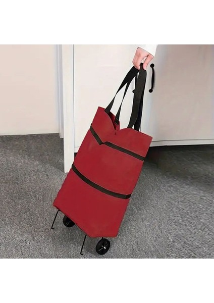 ® Katlanabilir Tekerlekli Market Çantası,çok Amaçlı Pazar Arabası,portatif Alışveriş Bez Torbası