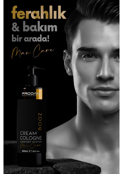 Ferahlatıcı Bakım Krem Kolonya | Tıraş Sonrası Yatıştırıcı ve Nemlendirici - Booz 400 ml