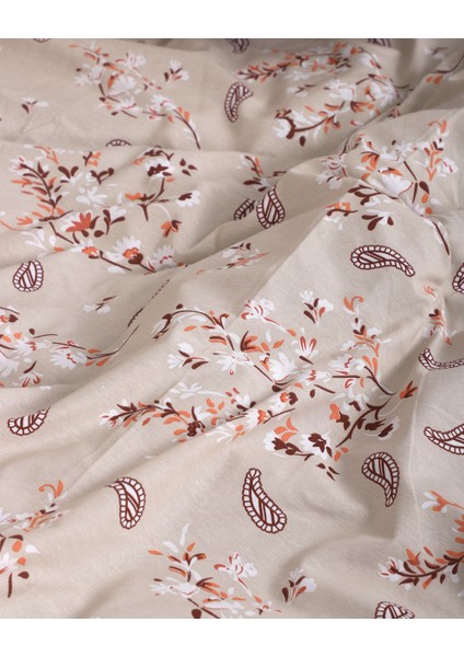 Somon çiçekli nevresim takımı çift kişilik lastikli çarşaflı (battal) fırsatları