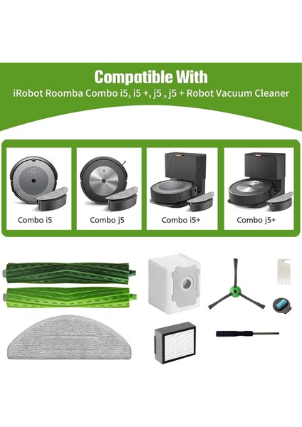 Aksesuarlar Ana Yan Fırçalar Hepa Filtre Paspas Bezi Toz Torbaları (Yurt Dışından)