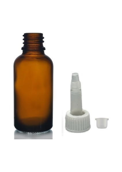 30 ml Kahverengi Cam Şişe Getamisin Kapak, 12 Adet, Plastik Üstten Da mlalıklı Şişe,
