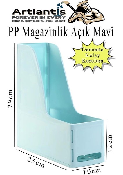 Demonte Plastik Magazinlik 1 Adet Plastik Kutu Klasörü Magazinlik A4 Dosya ve Masa Düzenleyici Sınıf Ev Ofis