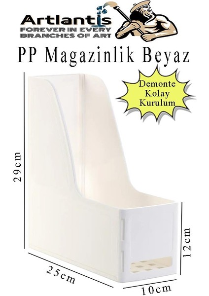 Demonte Plastik Magazinlik 1 Adet Plastik Kutu Klasörü Magazinlik A4 Dosya ve Masa Düzenleyici Sınıf Ev Ofis