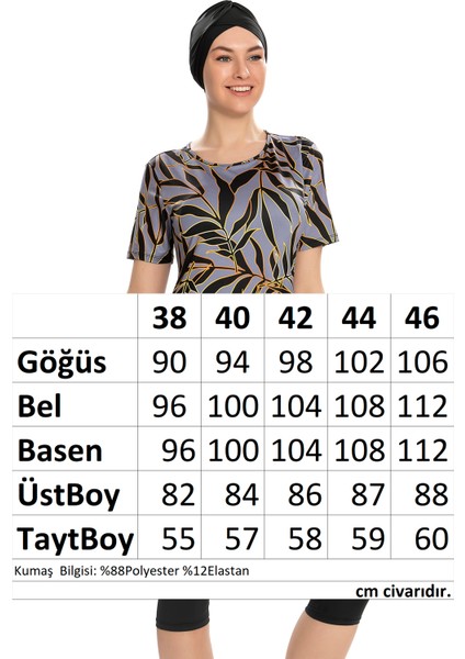 Kısa Kollu Yarı Kapalı Mayo 201-502 Siyah modelleri