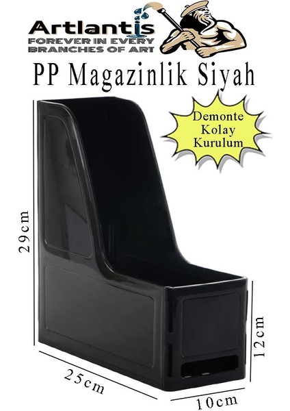 Demonte Plastik Magazinlik 1 Adet Plastik Kutu Klasörü Magazinlik A4 Dosya ve Masa Düzenleyici Sınıf Ev Ofis