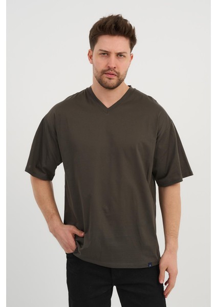 V Yaka Oversize T-Shirt (E24-742A)