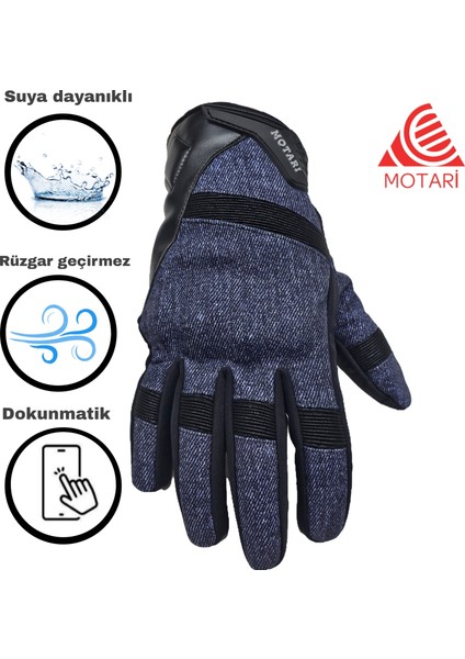 Suya Dayanıklı Rüzgar Geçirmez Avuç Içi Korumalı Denim Motosiklet Eldiveni fiyatları