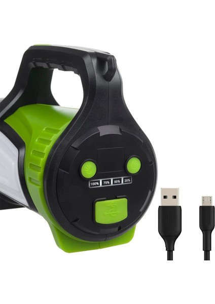 Powermaster JS-881B Şarjlı Ledli Uzun Menzilli Kamp Tipi Çok Fonksiyonlu Işıldak Fener (Lisinya)