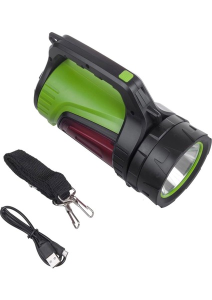 Powermaster JS-881B Şarjlı Ledli Uzun Menzilli Kamp Tipi Çok Fonksiyonlu Işıldak Fener (Lisinya)