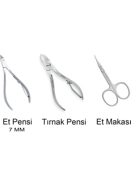 Protez Tırnak & Manikür 3'lü Metal Set