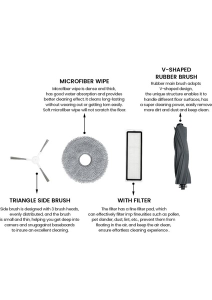 X10 Elektrikli Süpürge Ana Yan Fırça Hepa Filtresi (Yurt Dışından)