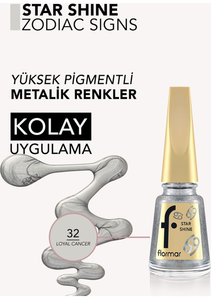 Yengeç Burcu - Star Shine Yüksek Pigmentli & Parlak Bitişli Metalik Oje