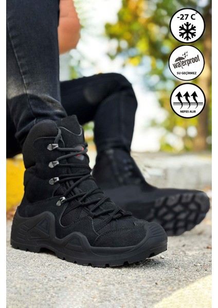 Siyah Combat Gtx Waterproof Fermuarlı Bot